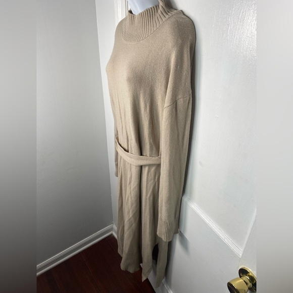 Rails Mila Cream Long Sleeve Mock Neck Line Sweater Dress W Tie Belt - Picture 9 of 15
